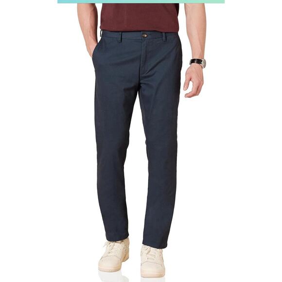 Amazon Essentials Men's Slim-Fit Wrinkle Resistant Flat-Front Chino Navy 42X39 - Picture 1 of 5